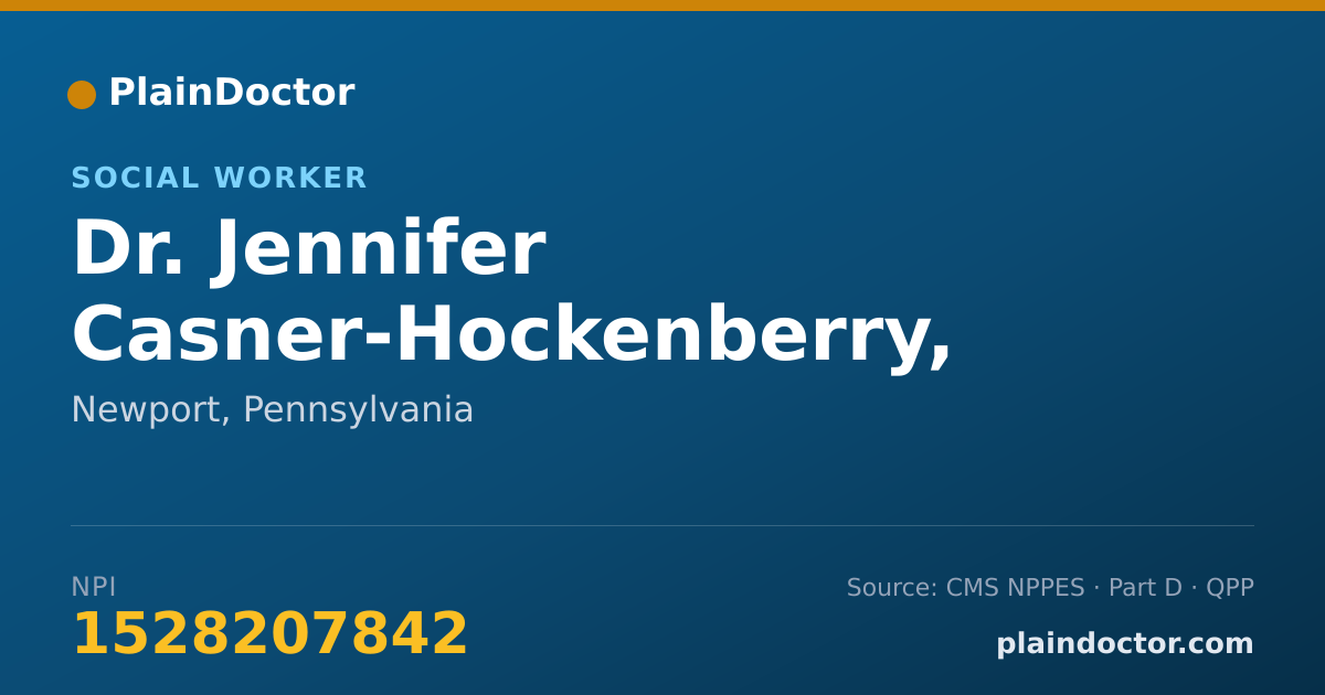 Shareable card for Jennifer Casner-Hockenberry, LSW - Social Worker, Newport, PA