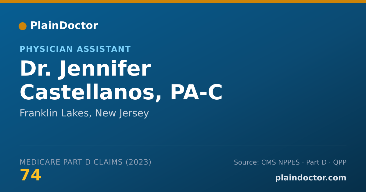 Shareable card for Jennifer Castellanos, PA-C - Physician Assistant, Franklin Lakes, NJ