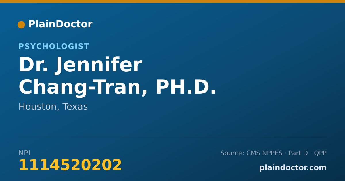 Shareable card for Jennifer Chang-Tran, PH.D. - Psychologist, Houston, TX