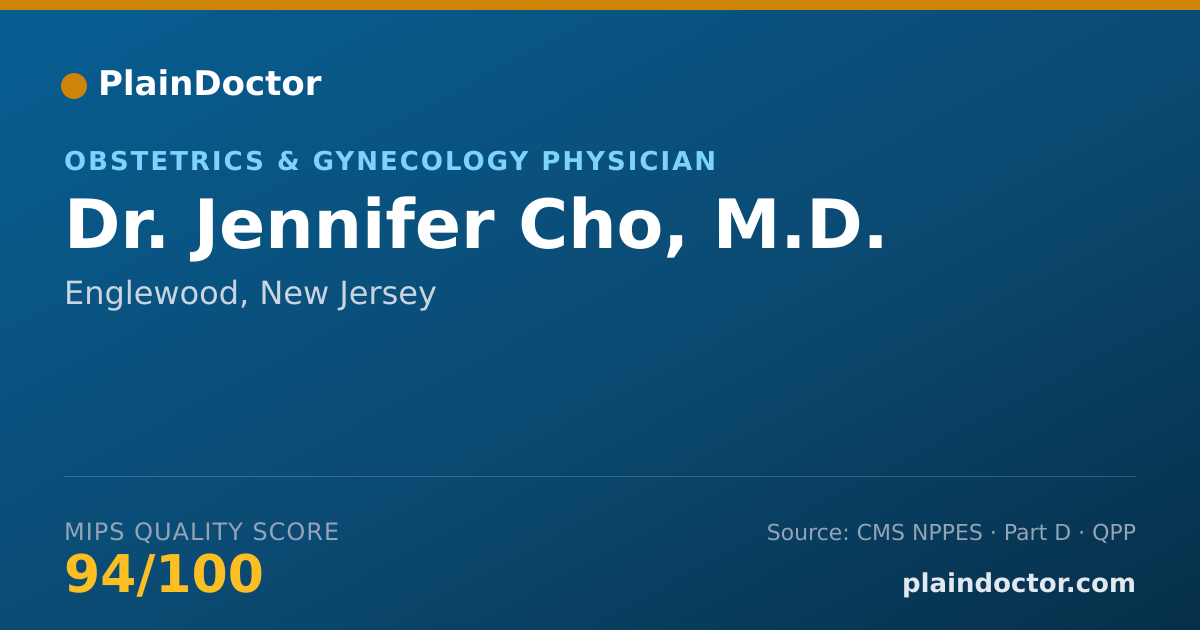 Shareable card for Jennifer Cho, M.D. - Obstetrics & Gynecology Physician, Englewood, NJ