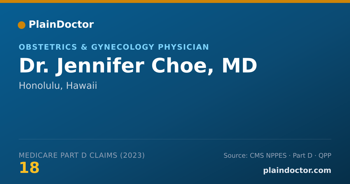 Shareable card for Jennifer Choe, MD - Obstetrics & Gynecology Physician, Honolulu, HI