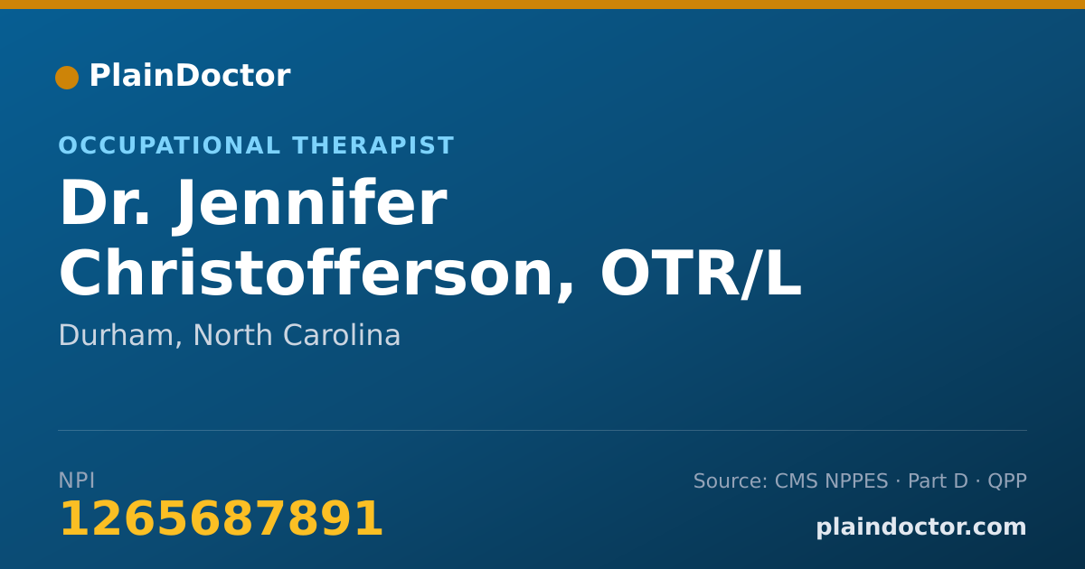 Shareable card for Jennifer Christofferson, OTR/L - Occupational Therapist, Durham, NC