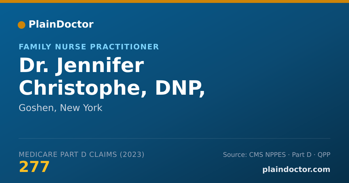 Shareable card for Jennifer Christophe, DNP, FNP-BC - Family Nurse Practitioner, Goshen, NY