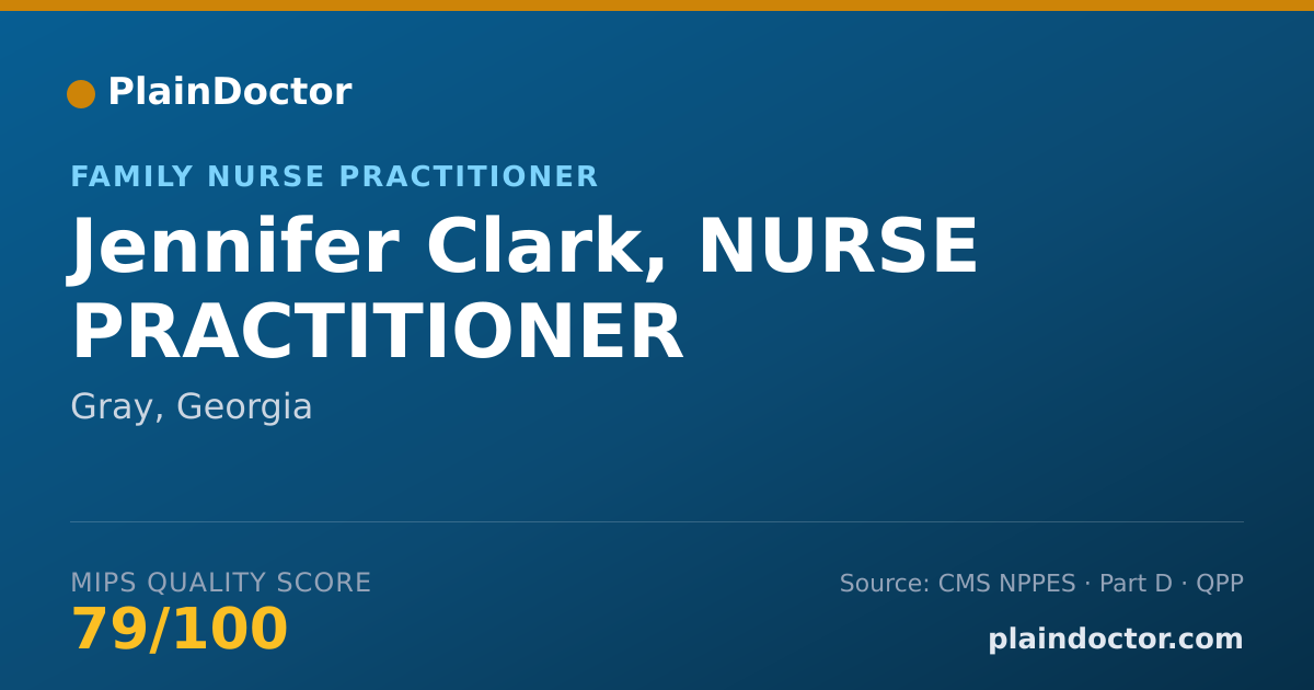 Shareable card for Jennifer Clark, NURSE PRACTITIONER - Family Nurse Practitioner, Gray, GA