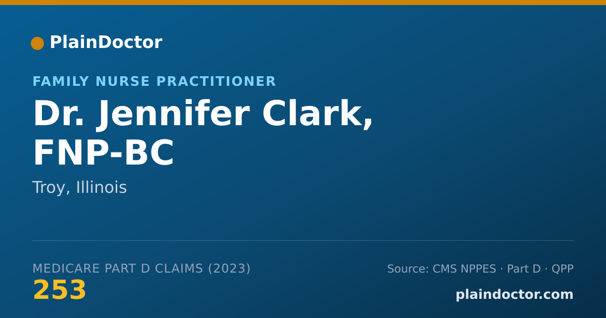 Shareable card for Jennifer Clark, FNP-BC - Family Nurse Practitioner, Troy, IL