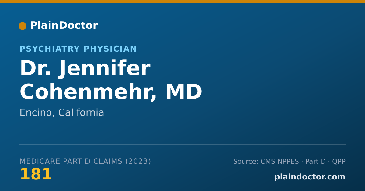 Shareable card for Jennifer Cohenmehr, MD - Psychiatry Physician, Encino, CA