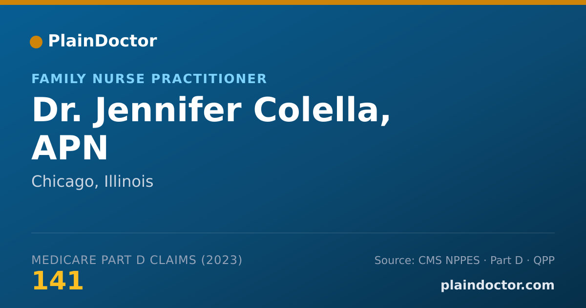 Shareable card for Jennifer Colella, APN - Family Nurse Practitioner, Chicago, IL