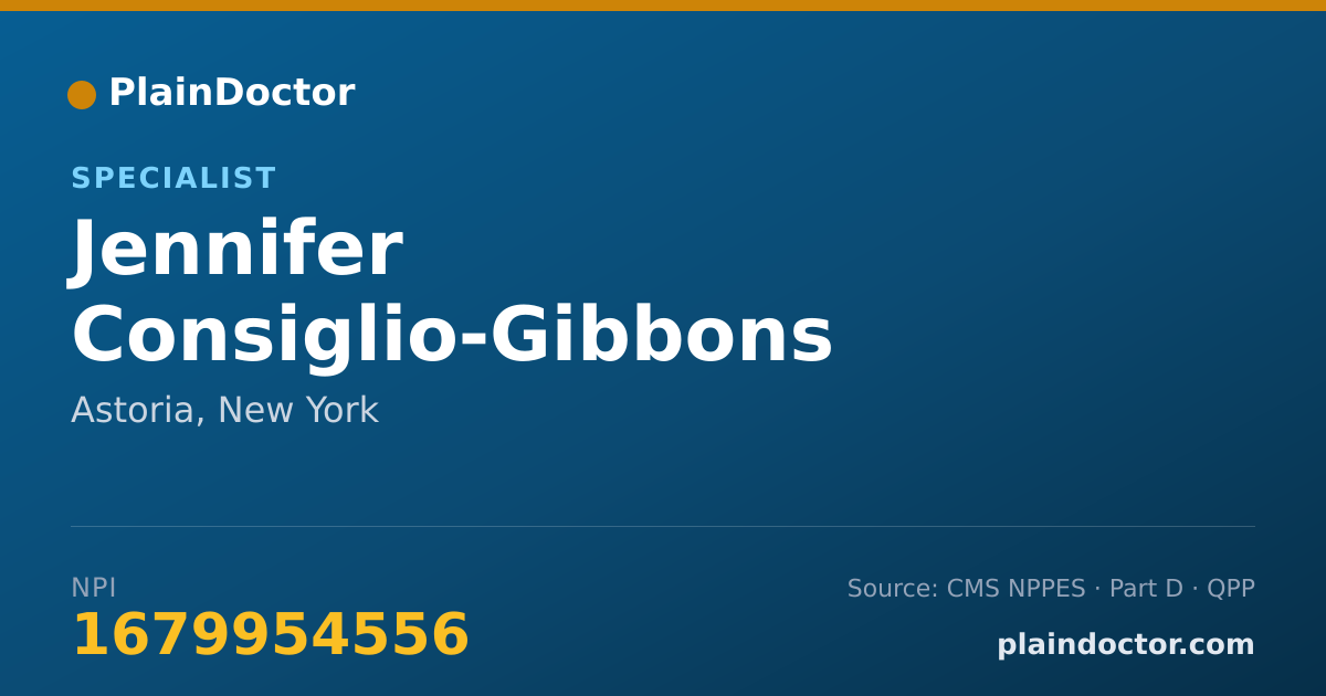 Shareable card for Jennifer Consiglio-Gibbons - Specialist, Astoria, NY