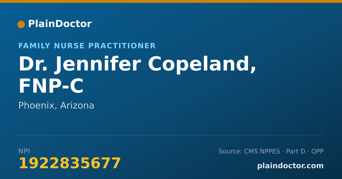 Shareable card for Jennifer Copeland, FNP-C - Family Nurse Practitioner, Phoenix, AZ