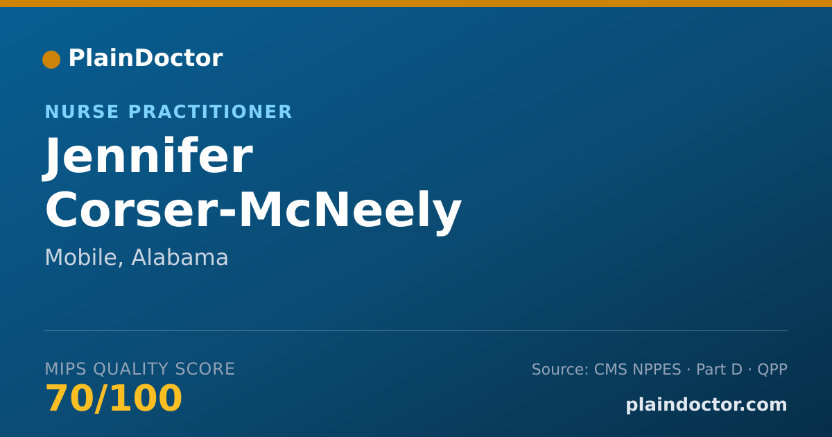 Shareable card for Jennifer Corser-McNeely - Nurse Practitioner, Mobile, AL