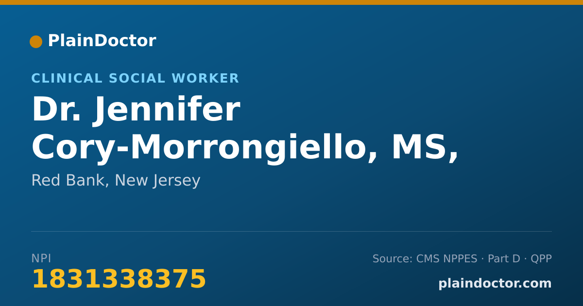 Shareable card for Jennifer Cory-Morrongiello, MS, LCSW - Clinical Social Worker, Red Bank, NJ