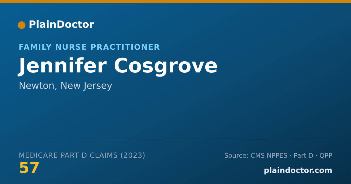 Shareable card for Jennifer Cosgrove - Family Nurse Practitioner, Newton, NJ