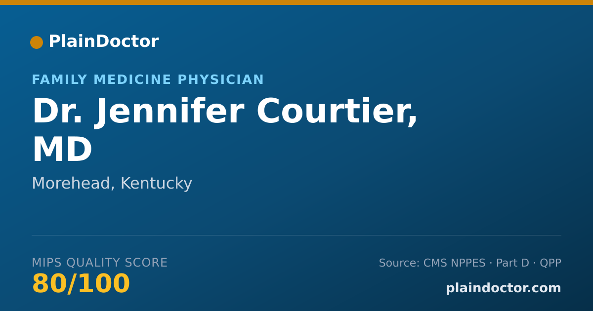 Shareable card for Jennifer Courtier, MD - Family Medicine Physician, Morehead, KY