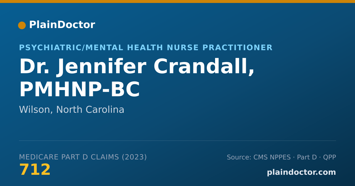 Shareable card for Jennifer Crandall, PMHNP-BC - Psychiatric/Mental Health Nurse Practitioner, Wilson, NC