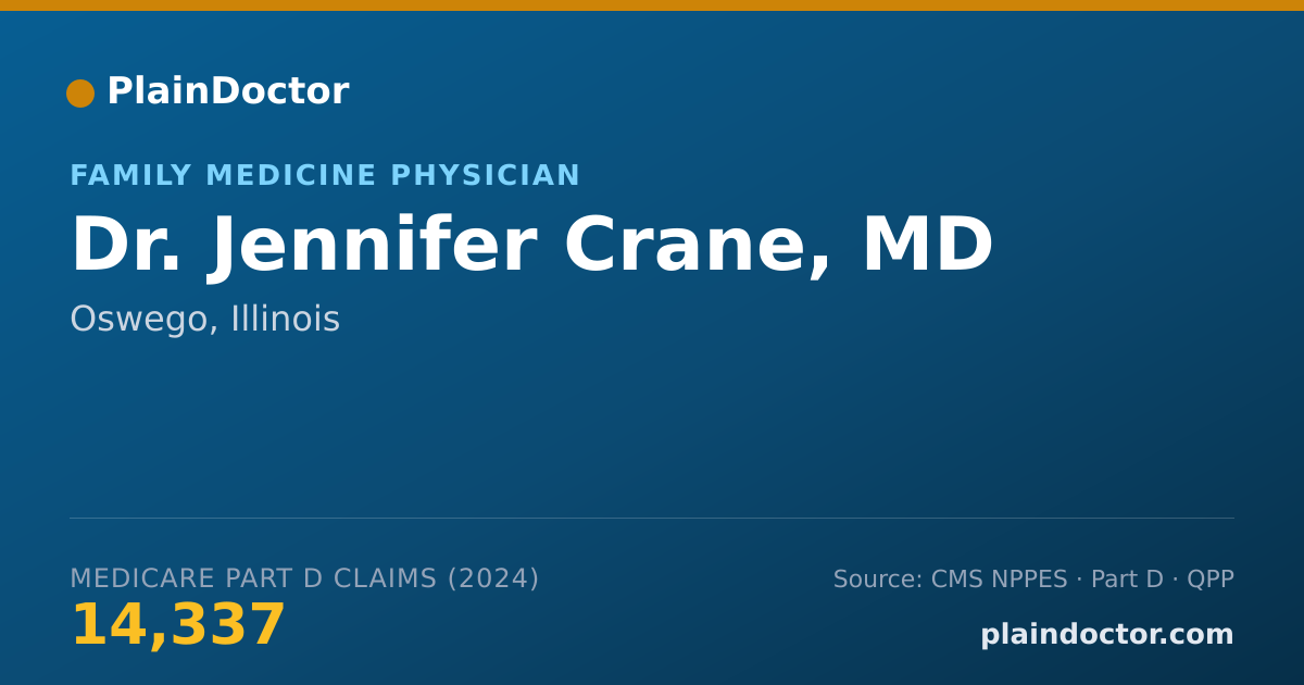 Shareable card for Jennifer Crane, MD - Family Medicine Physician, Oswego, IL