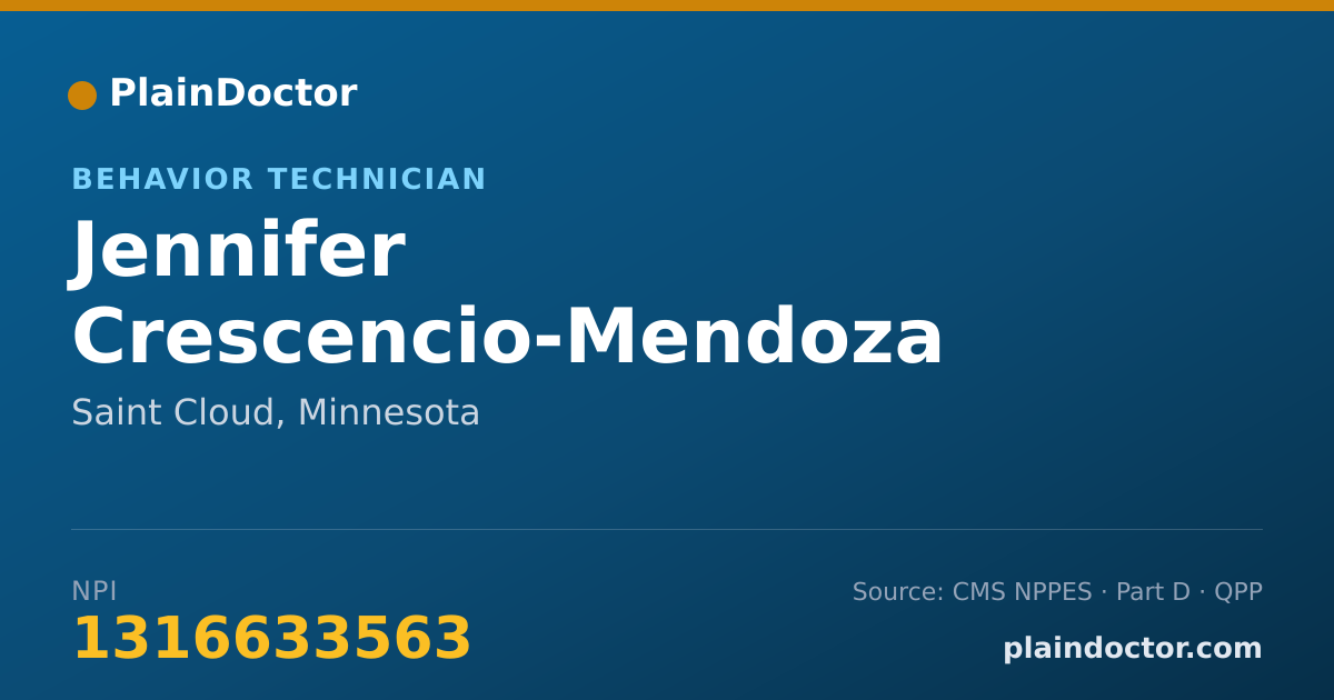 Shareable card for Jennifer Crescencio-Mendoza - Behavior Technician, Saint Cloud, MN
