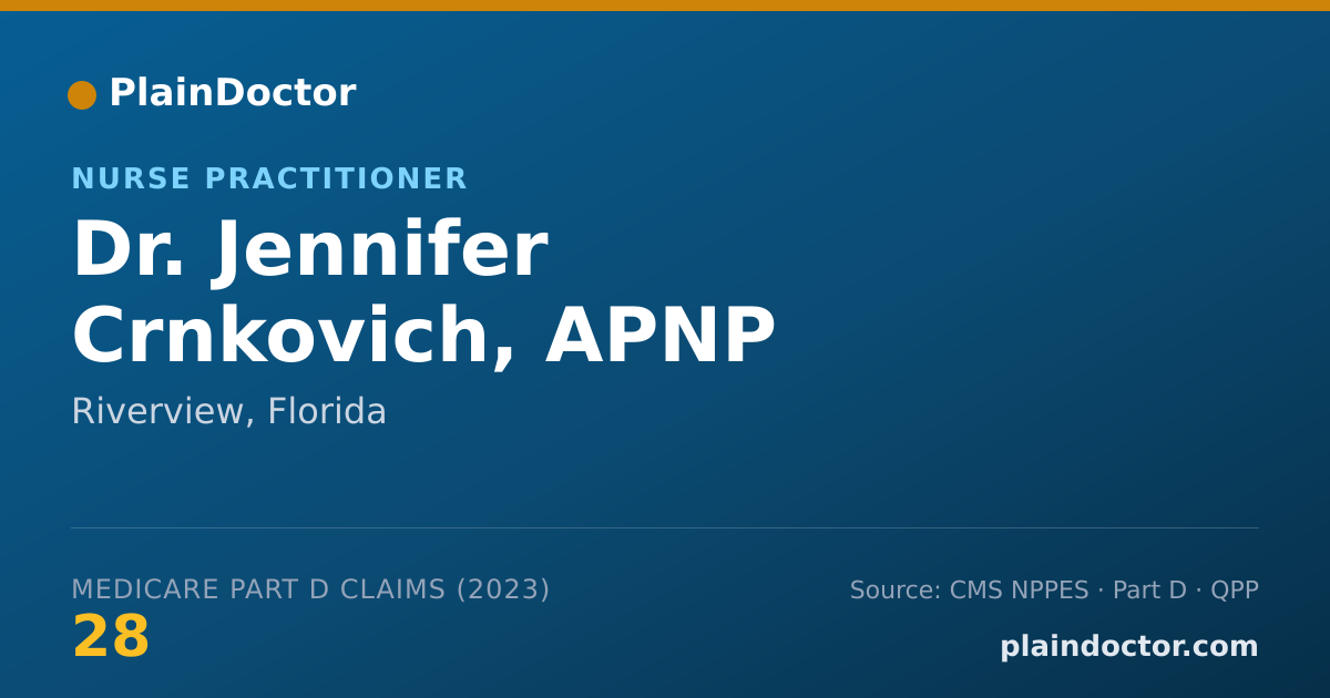 Shareable card for Jennifer Crnkovich, APNP - Nurse Practitioner, Riverview, FL