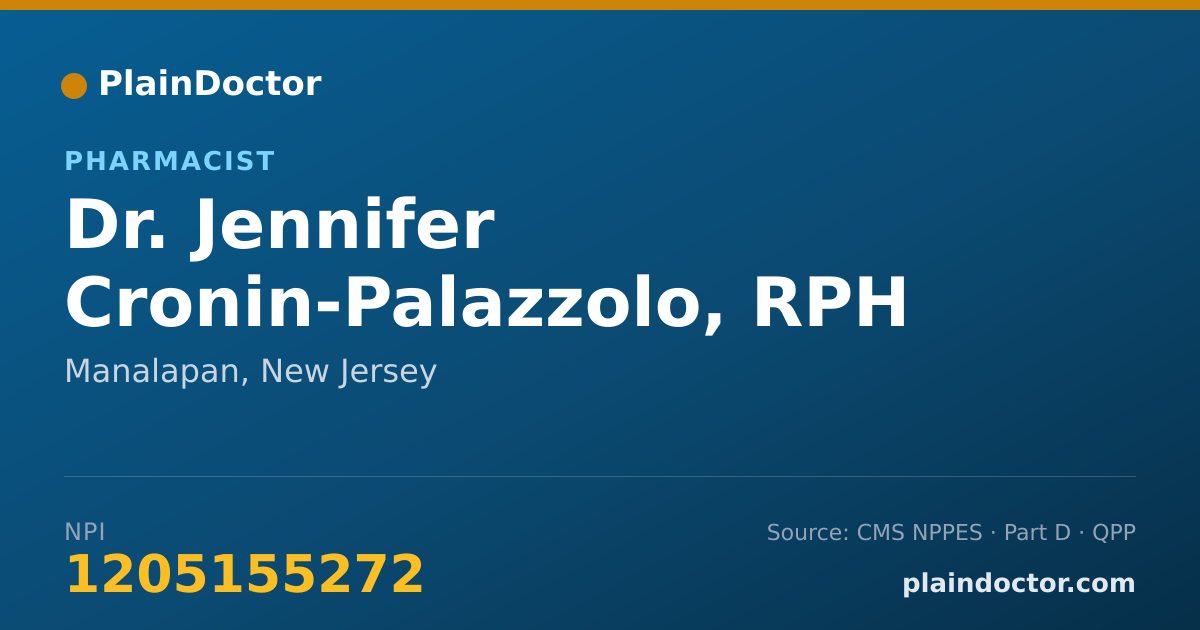 Shareable card for Jennifer Cronin-Palazzolo, RPH - Pharmacist, Manalapan, NJ