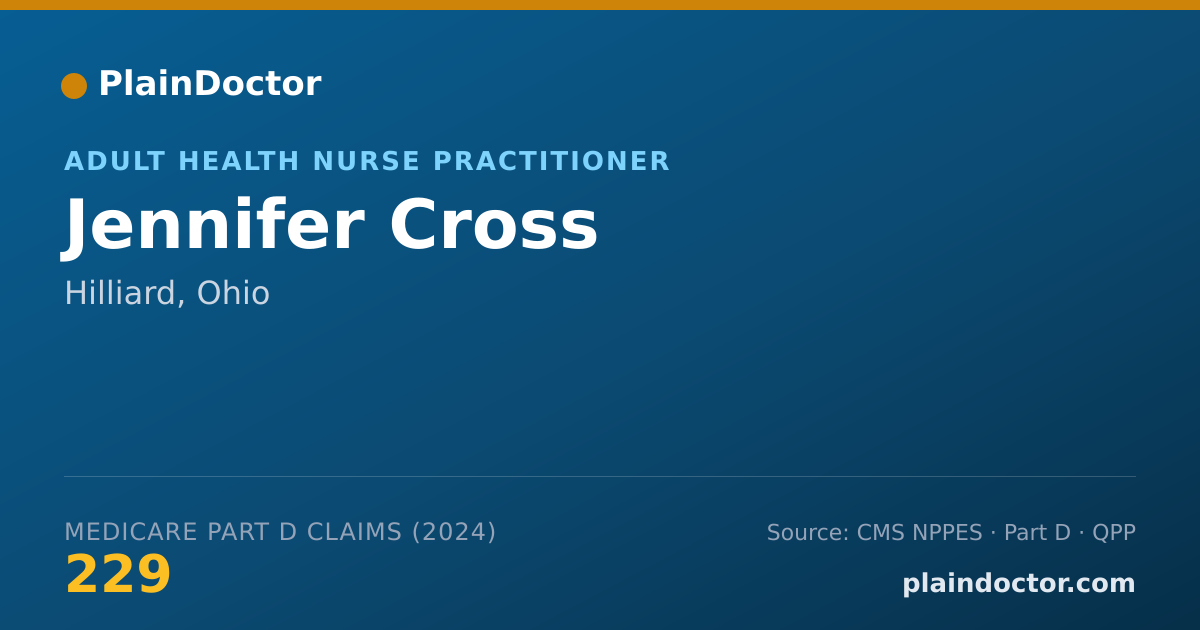 Shareable card for Jennifer Cross - Adult Health Nurse Practitioner, Hilliard, OH