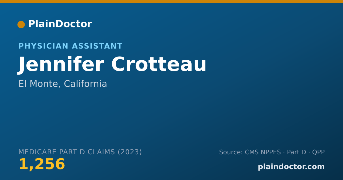Shareable card for Jennifer Crotteau - Physician Assistant, El Monte, CA