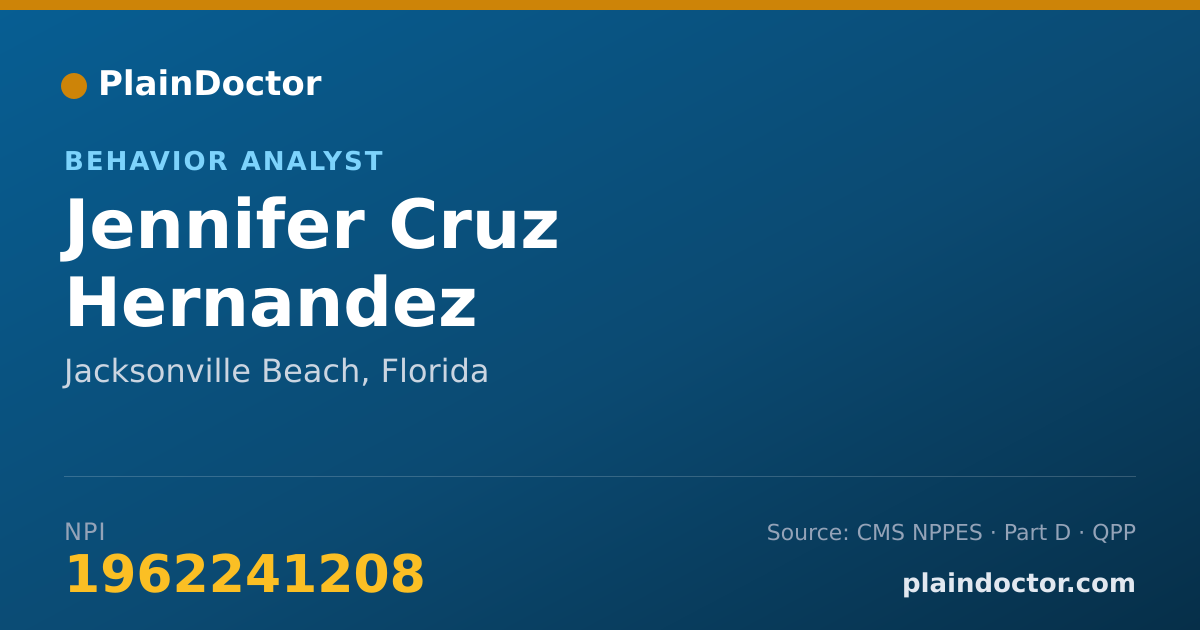 Shareable card for Jennifer Cruz Hernandez - Behavior Analyst, Jacksonville Beach, FL