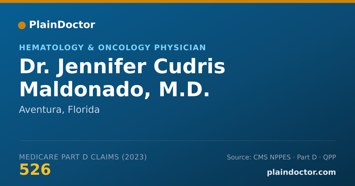 Shareable card for Jennifer Cudris Maldonado, M.D. - Hematology & Oncology Physician, Aventura, FL