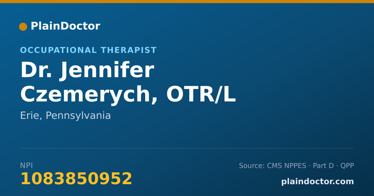 Shareable card for Jennifer Czemerych, OTR/L - Occupational Therapist, Erie, PA