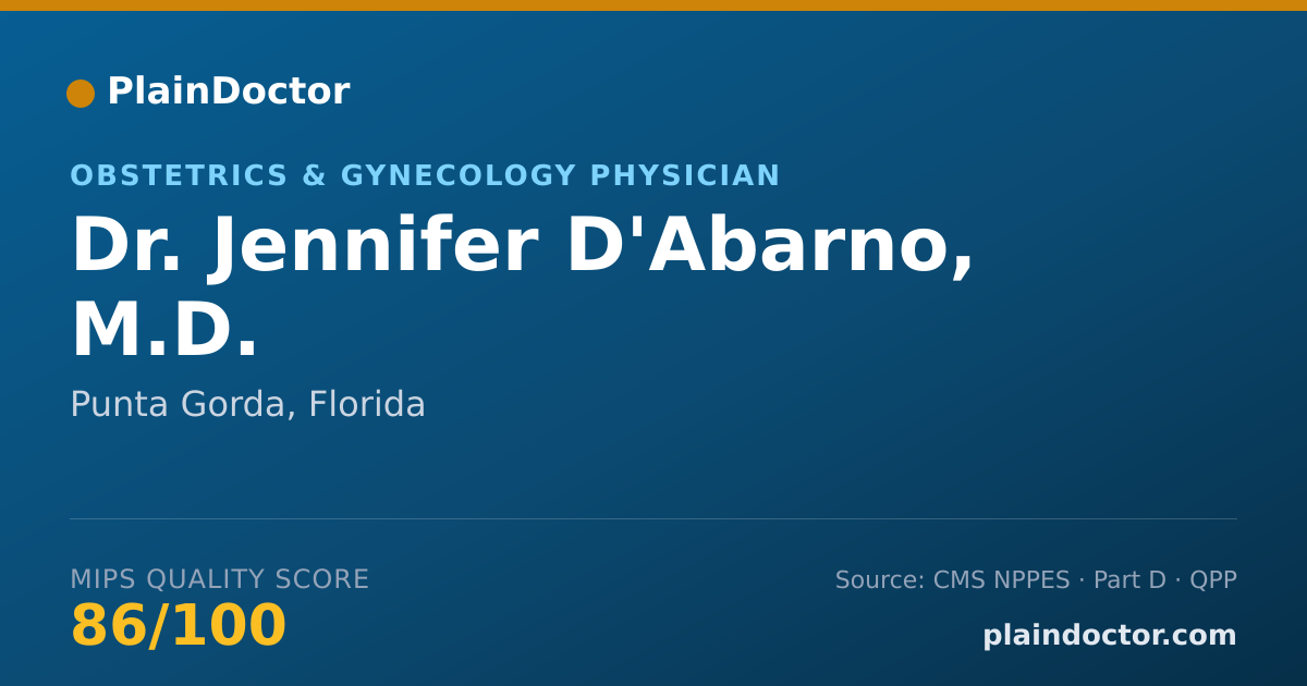 Shareable card for Jennifer D'Abarno, M.D. - Obstetrics & Gynecology Physician, Punta Gorda, FL