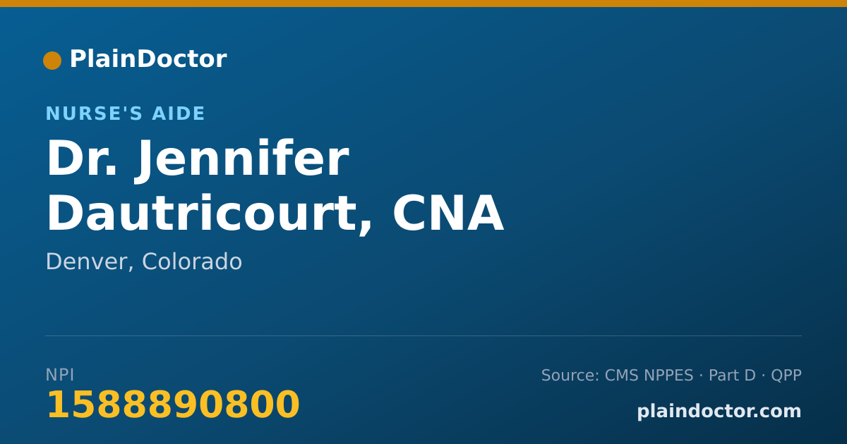 Shareable card for Jennifer Dautricourt, CNA - Nurse's Aide, Denver, CO
