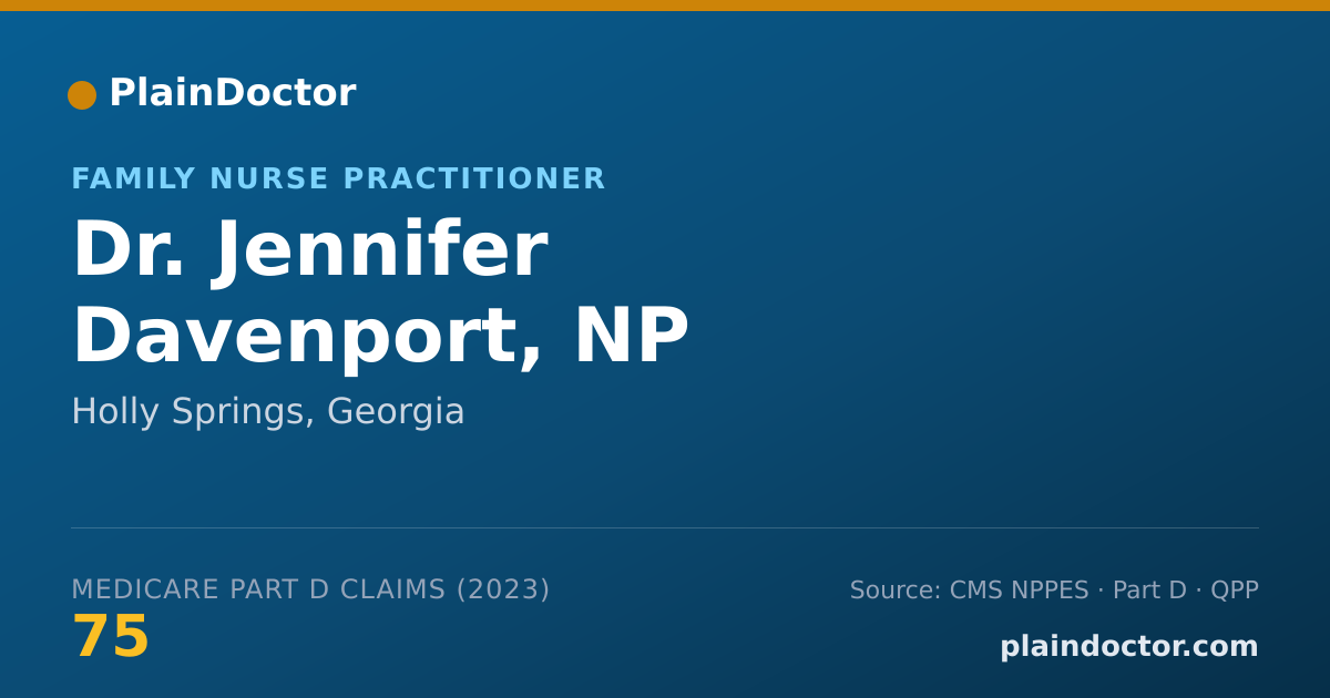 Shareable card for Jennifer Davenport, NP - Family Nurse Practitioner, Holly Springs, GA
