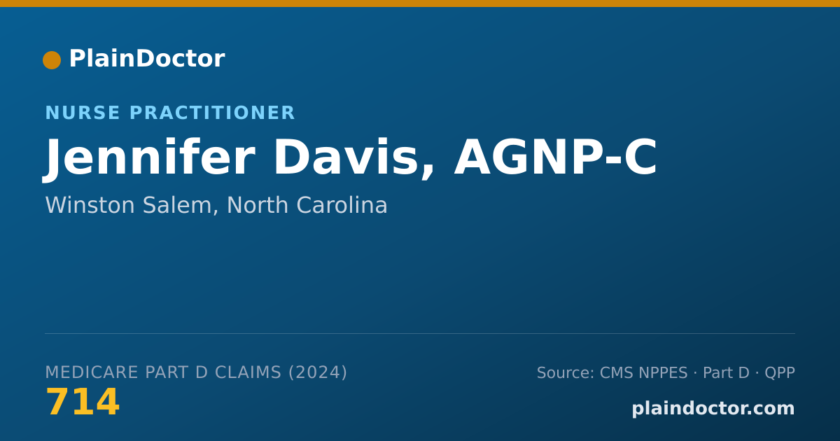 Shareable card for Jennifer Davis, AGNP-C - Nurse Practitioner, Winston Salem, NC