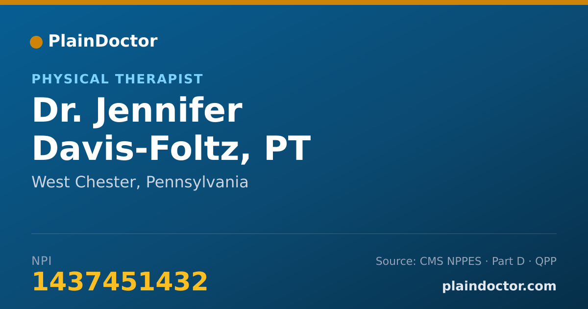 Shareable card for Jennifer Davis-Foltz, PT - Physical Therapist, West Chester, PA
