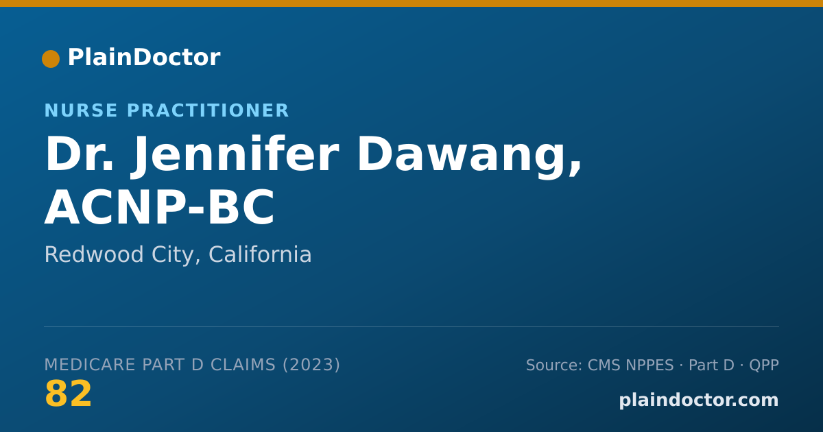 Shareable card for Jennifer Dawang, ACNP-BC - Nurse Practitioner, Redwood City, CA