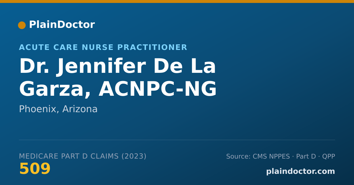 Shareable card for Jennifer De La Garza, ACNPC-NG - Acute Care Nurse Practitioner, Phoenix, AZ
