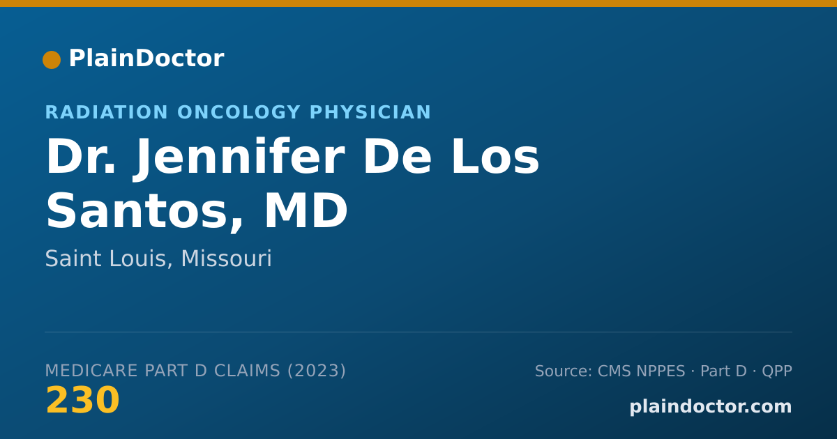 Shareable card for Jennifer De Los Santos, MD - Radiation Oncology Physician, Saint Louis, MO