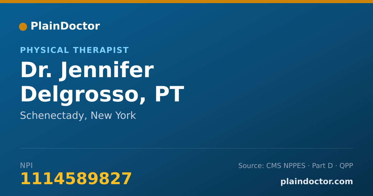 Shareable card for Jennifer Delgrosso, PT - Physical Therapist, Schenectady, NY