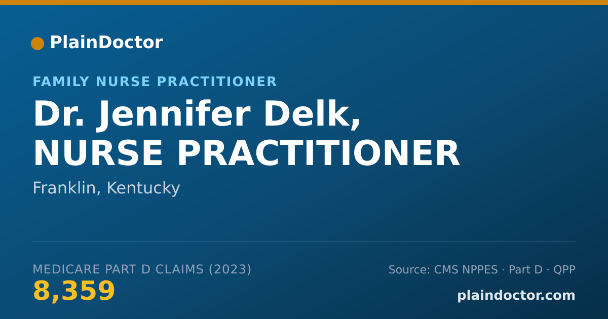 Shareable card for Jennifer Delk, NURSE PRACTITIONER - Family Nurse Practitioner, Franklin, KY