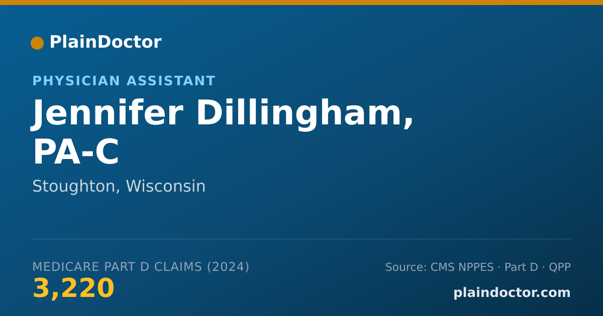 Shareable card for Jennifer Dillingham, PA-C - Physician Assistant, Stoughton, WI