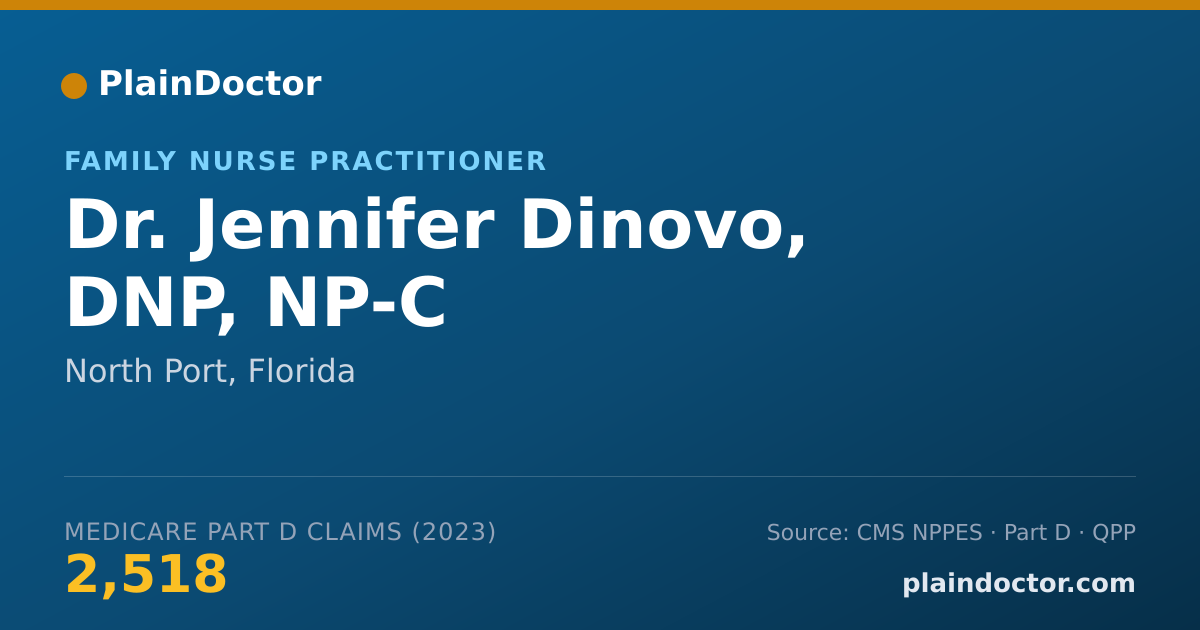 Shareable card for Jennifer Dinovo, DNP, NP-C - Family Nurse Practitioner, North Port, FL