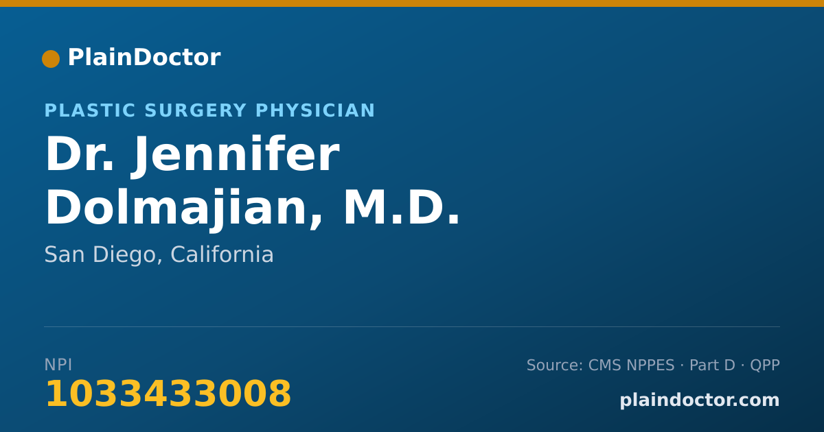 Shareable card for Jennifer Dolmajian, M.D. - Plastic Surgery Physician, San Diego, CA