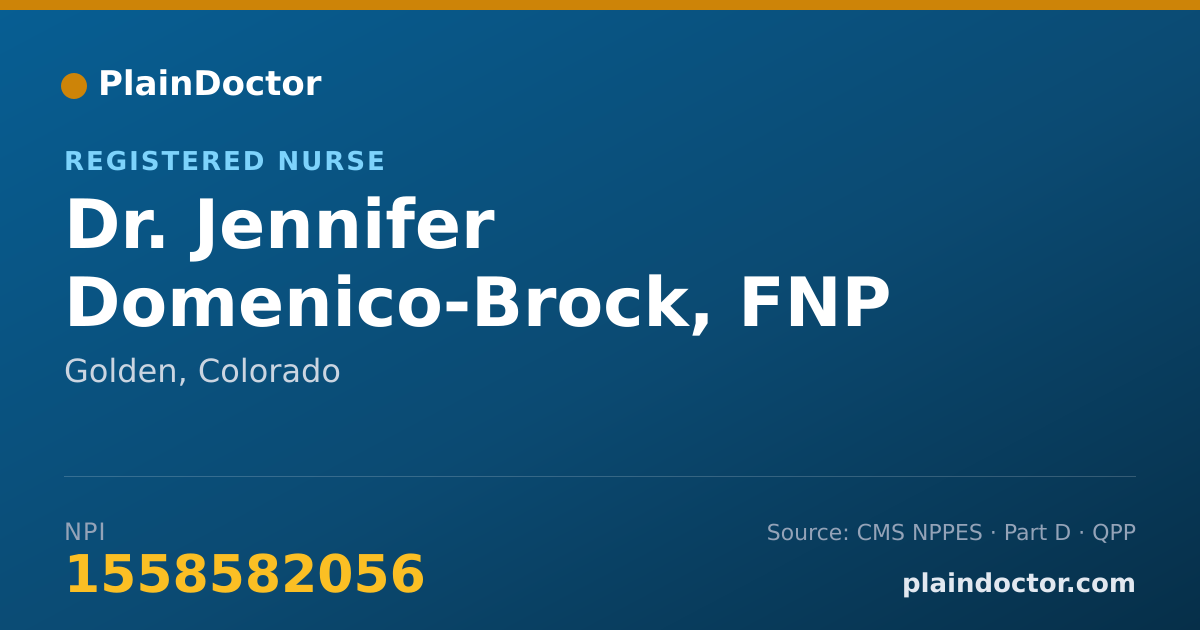 Shareable card for Jennifer Domenico-Brock, FNP - Registered Nurse, Golden, CO