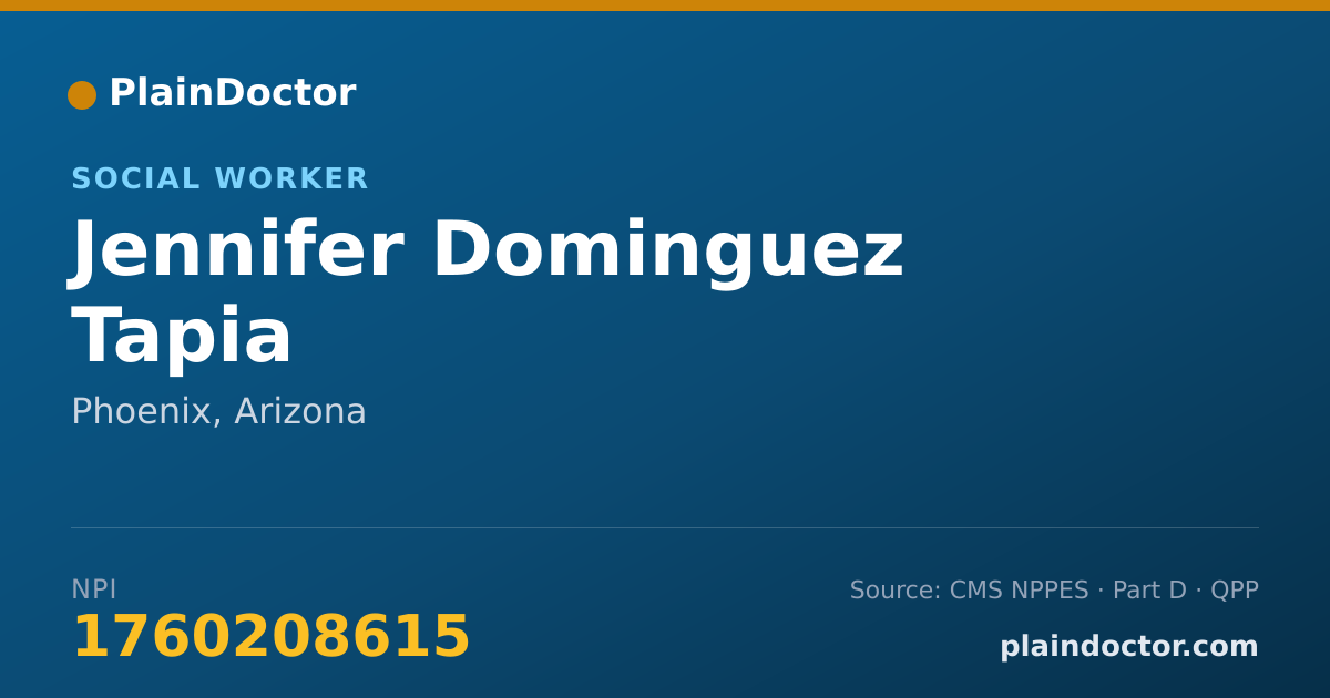 Shareable card for Jennifer Dominguez Tapia - Social Worker, Phoenix, AZ