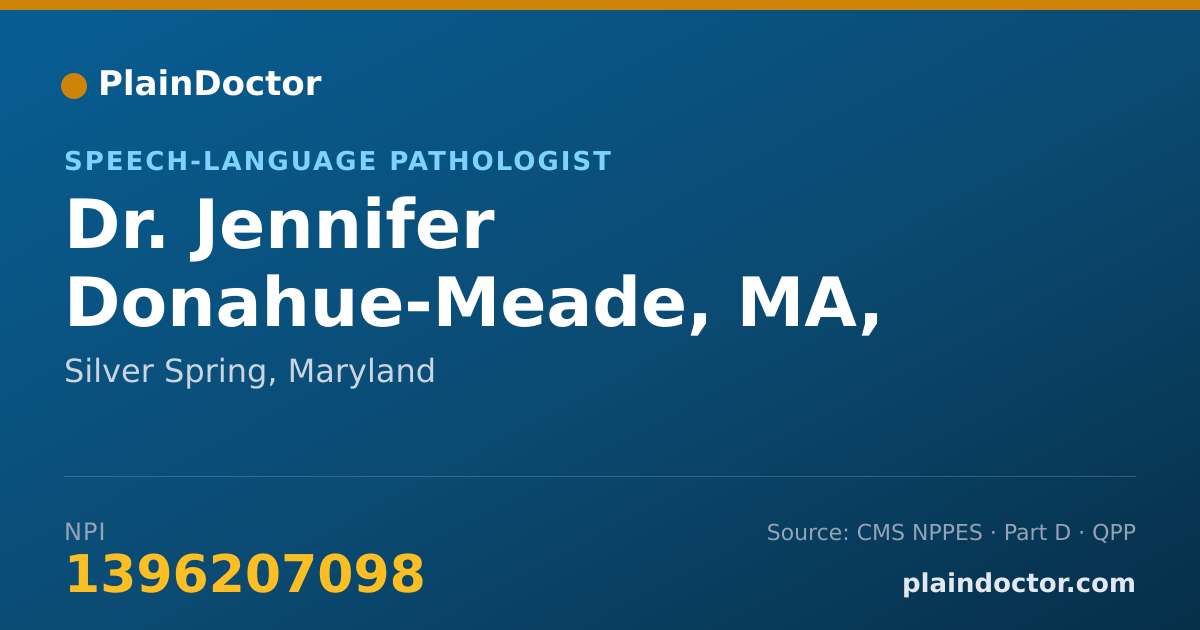 Shareable card for Jennifer Donahue-Meade, MA, CCC-SLP - Speech-Language Pathologist, Silver Spring, MD