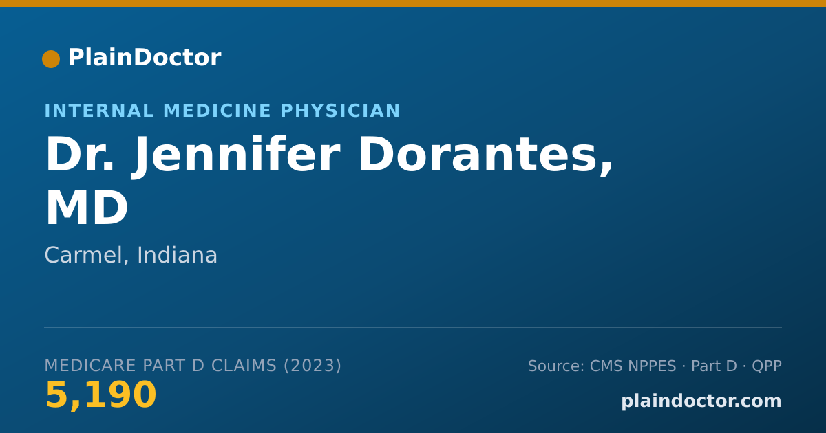 Shareable card for Jennifer Dorantes, MD - Internal Medicine Physician, Carmel, IN