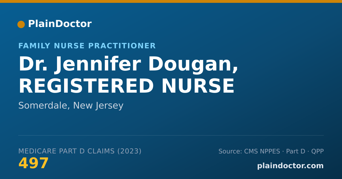 Shareable card for Jennifer Dougan, REGISTERED NURSE - Family Nurse Practitioner, Somerdale, NJ
