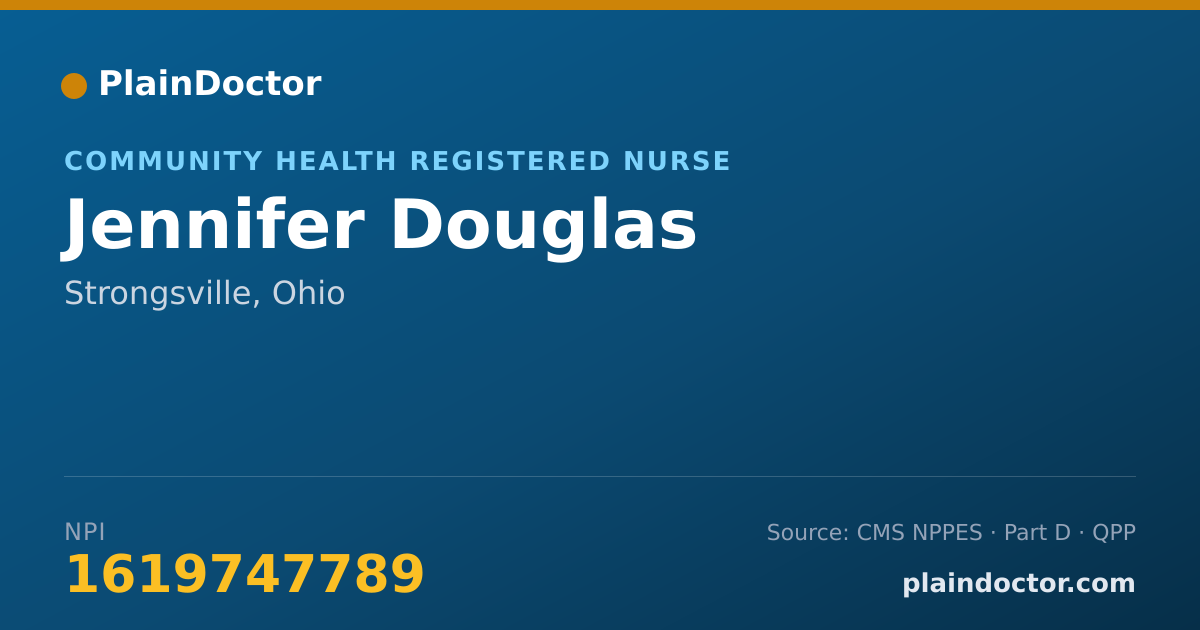 Shareable card for Jennifer Douglas - Community Health Registered Nurse, Strongsville, OH