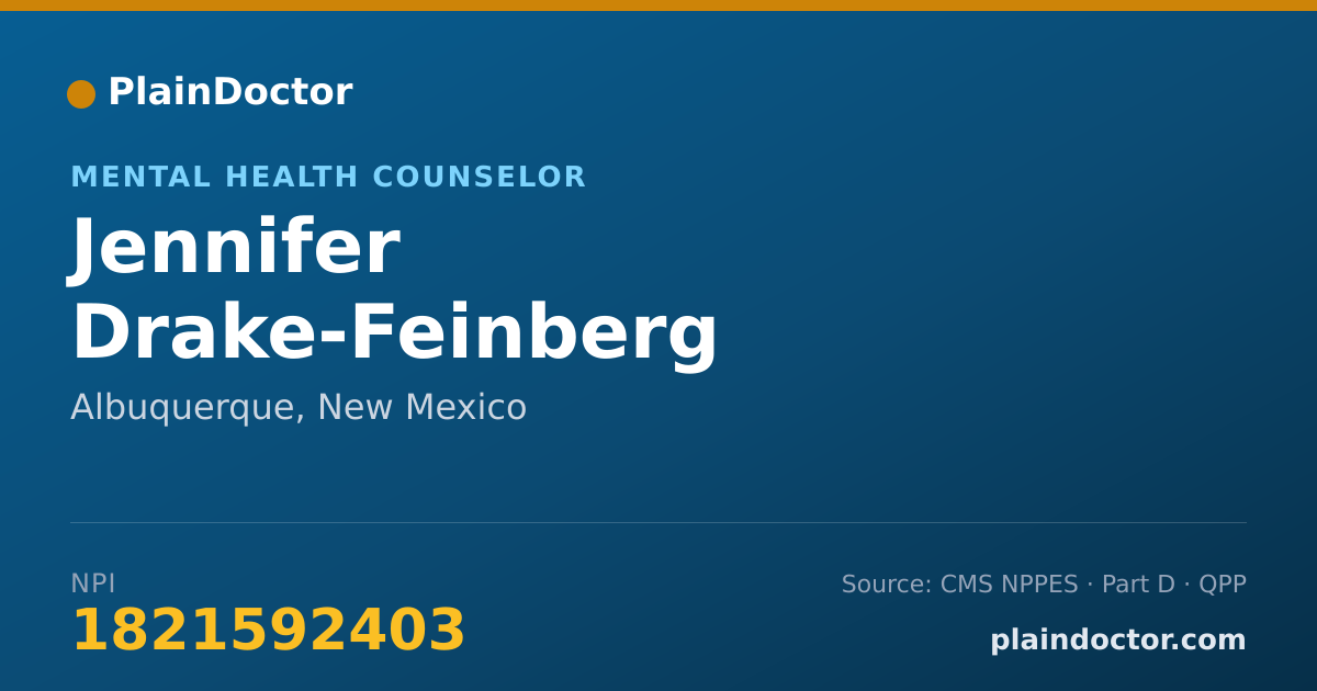 Shareable card for Jennifer Drake-Feinberg - Mental Health Counselor, Albuquerque, NM