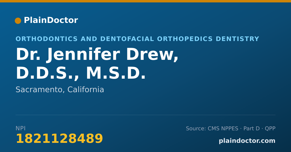 Shareable card for Jennifer Drew, D.D.S., M.S.D. - Orthodontics and Dentofacial Orthopedics Dentistry, Sacramento, CA