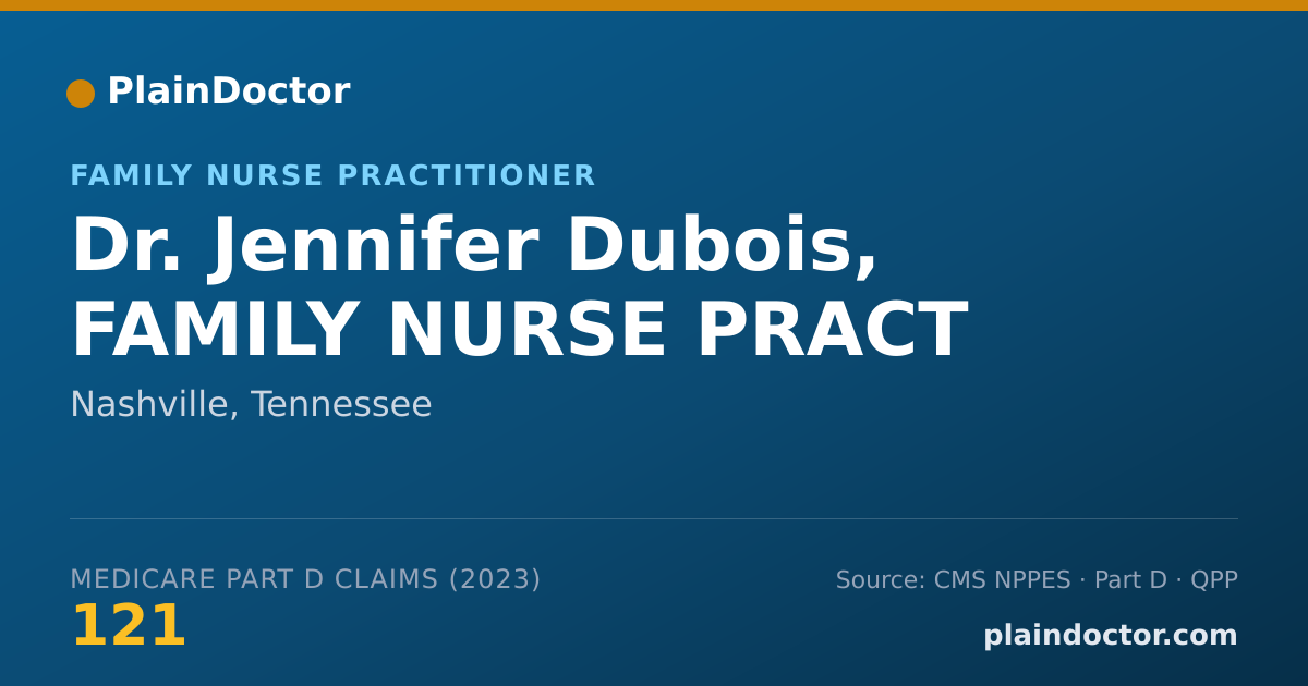 Shareable card for Jennifer Dubois, FAMILY NURSE PRACT - Family Nurse Practitioner, Nashville, TN