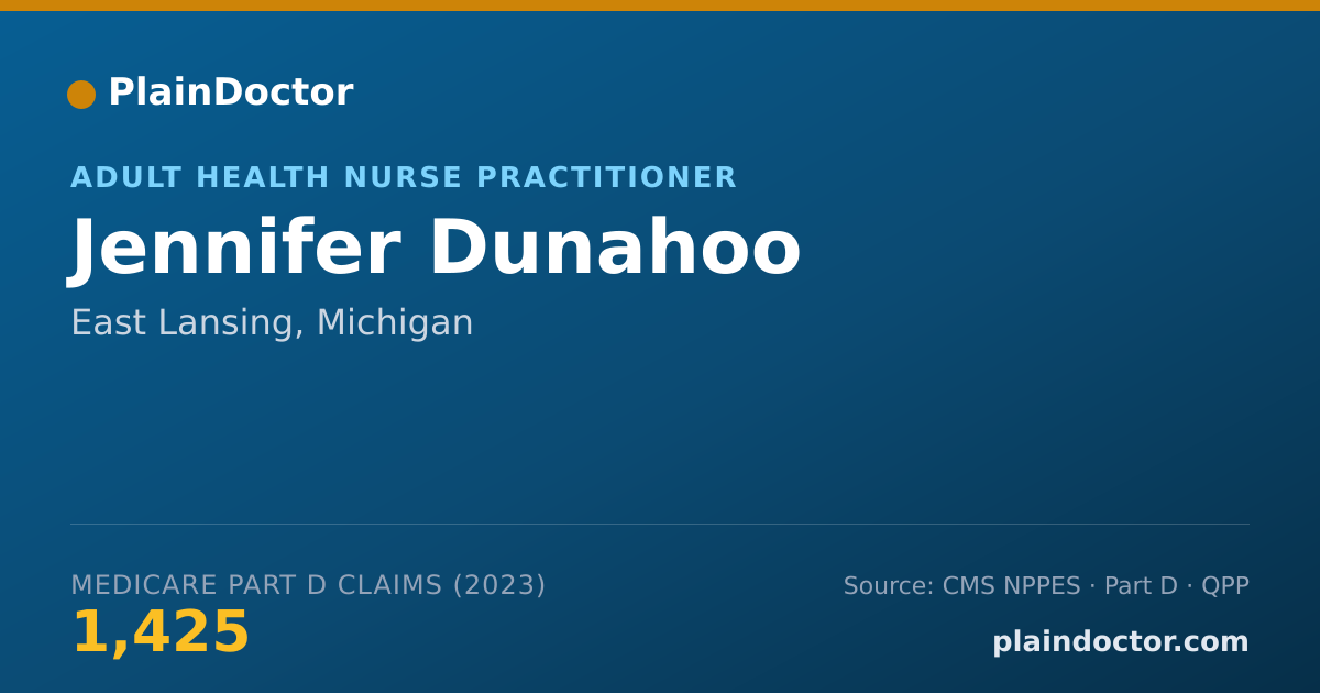 Shareable card for Jennifer Dunahoo - Adult Health Nurse Practitioner, East Lansing, MI